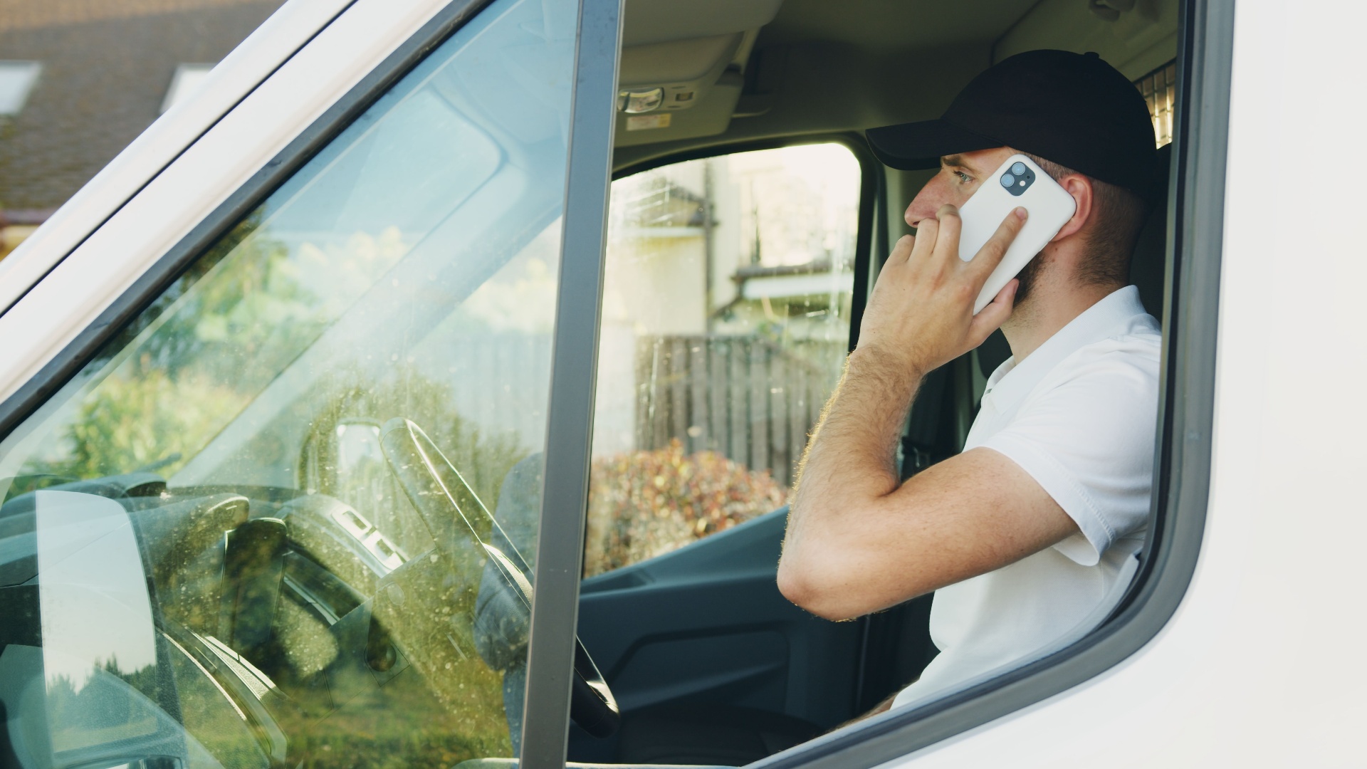 Tradesperson greeting a happy homeowner at the door, high-converting trade websites