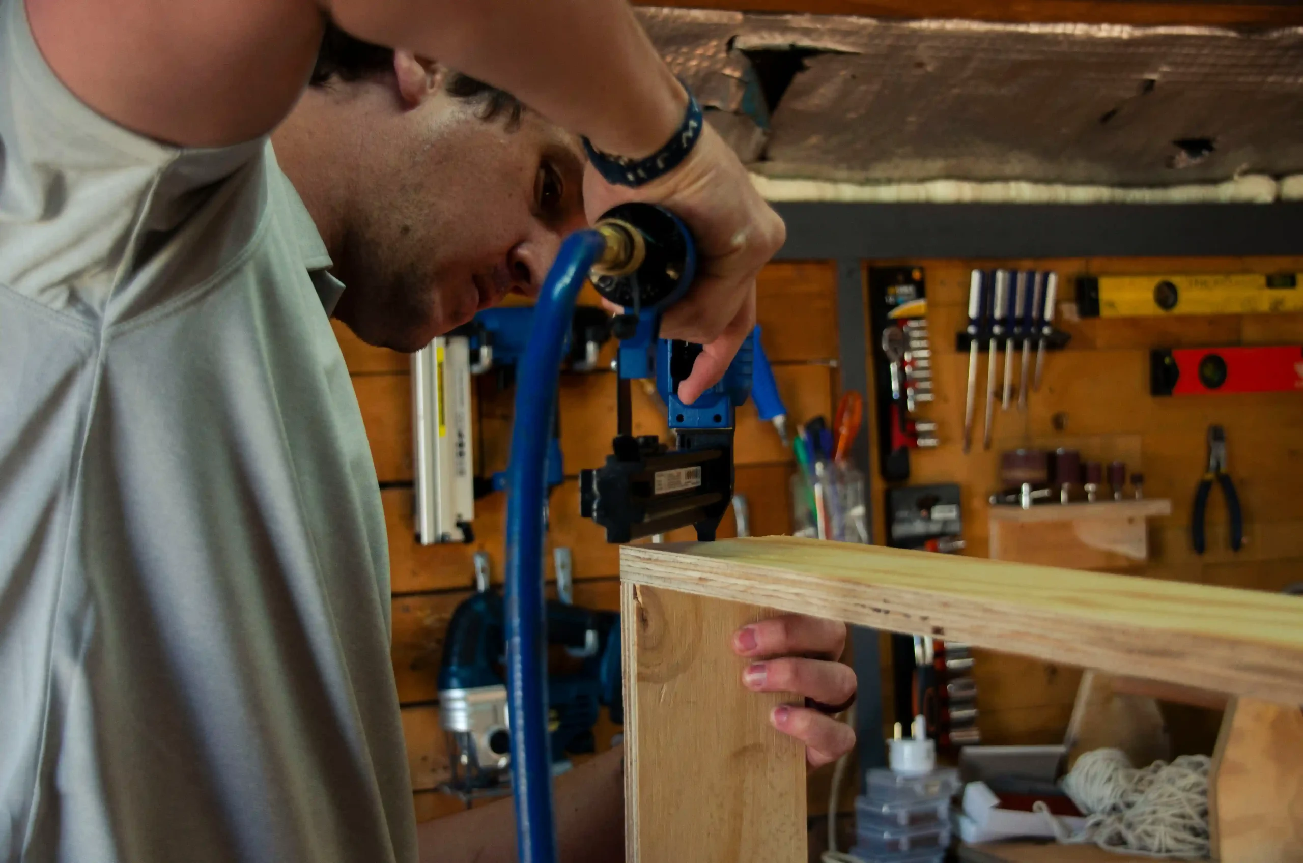 Bespoke joinery work in a carpentry workshop